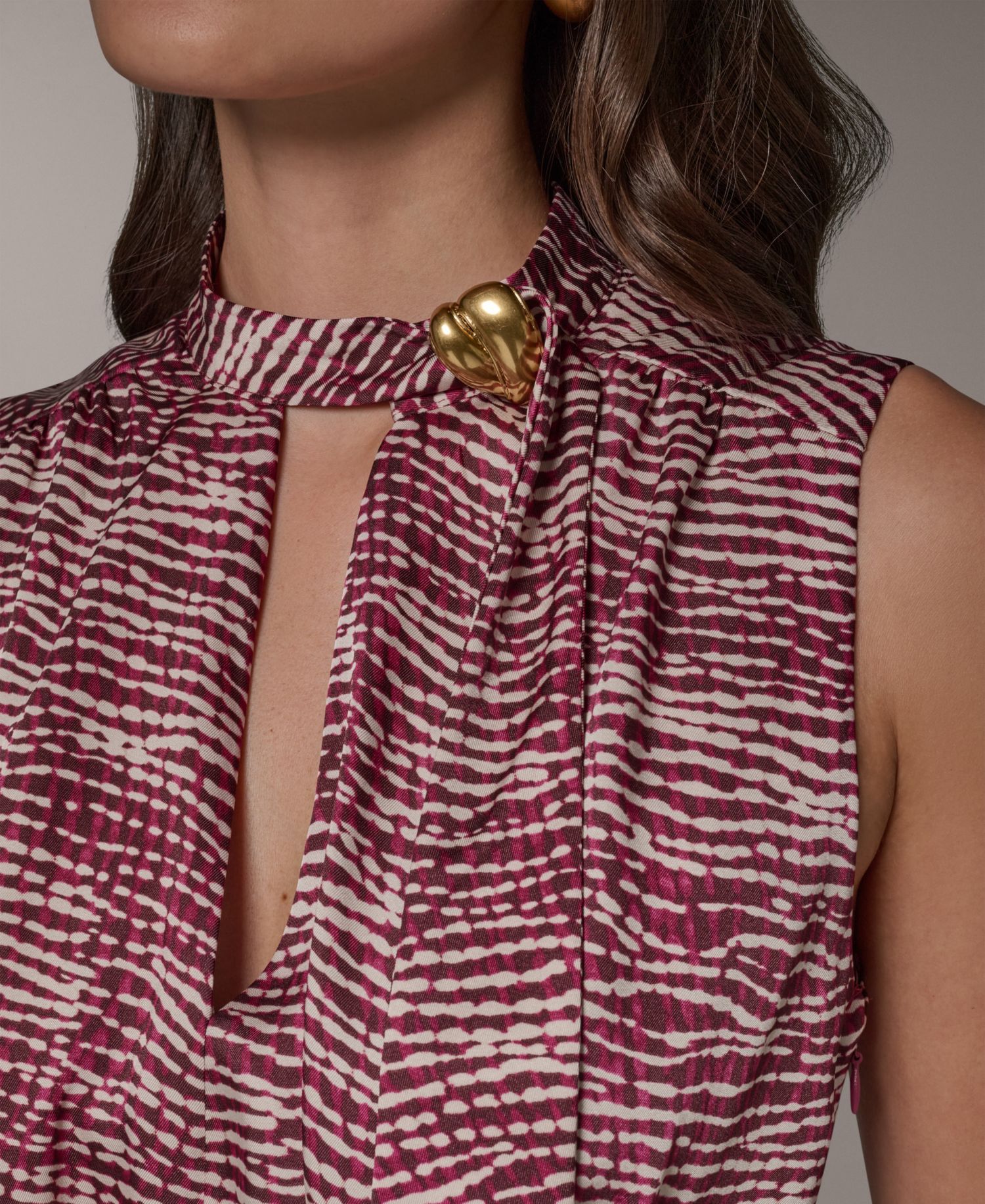 Women's Sleeveless Printed Midi Dress
