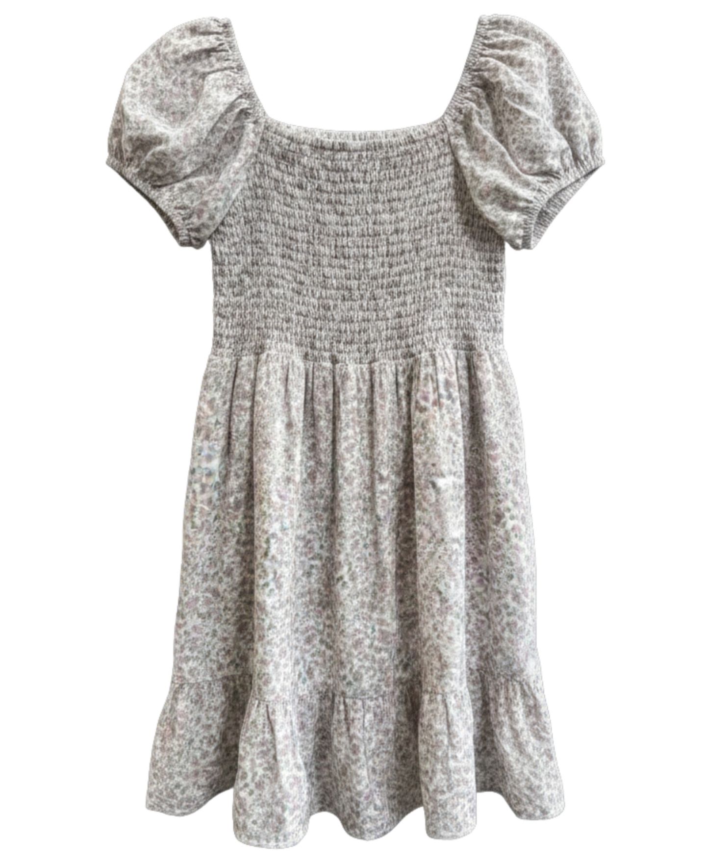 Платье With Jules Short-Sleeve Print Square Neck для девочек, цвет: Меланжевый серый — фото 2