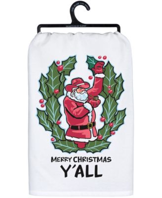 Merry Christmas Yall Kitchen Towel, 28" x 28"