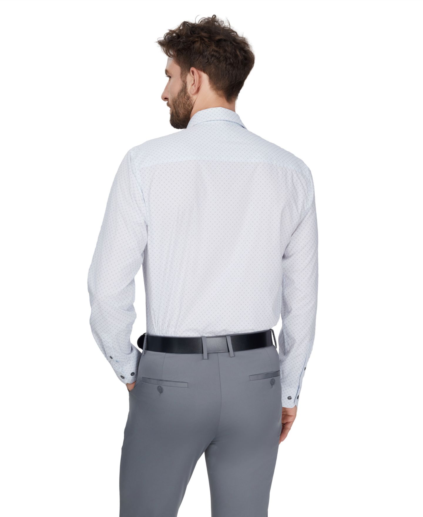 Мужская рубашка Alfani Slim-Fit Stretch Dress Shirt, цвет: Комбинированный — фото 6