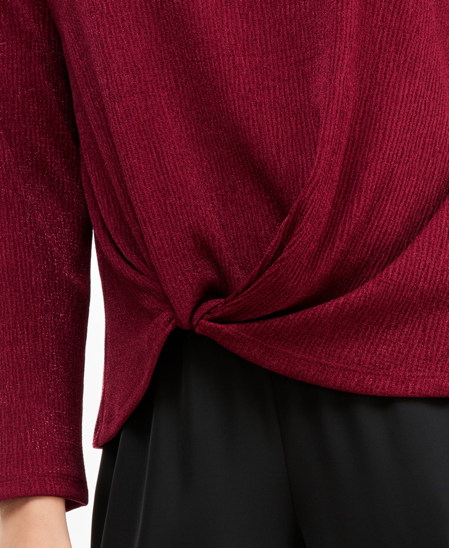 Women's Pleated Shine Twist-Front Top