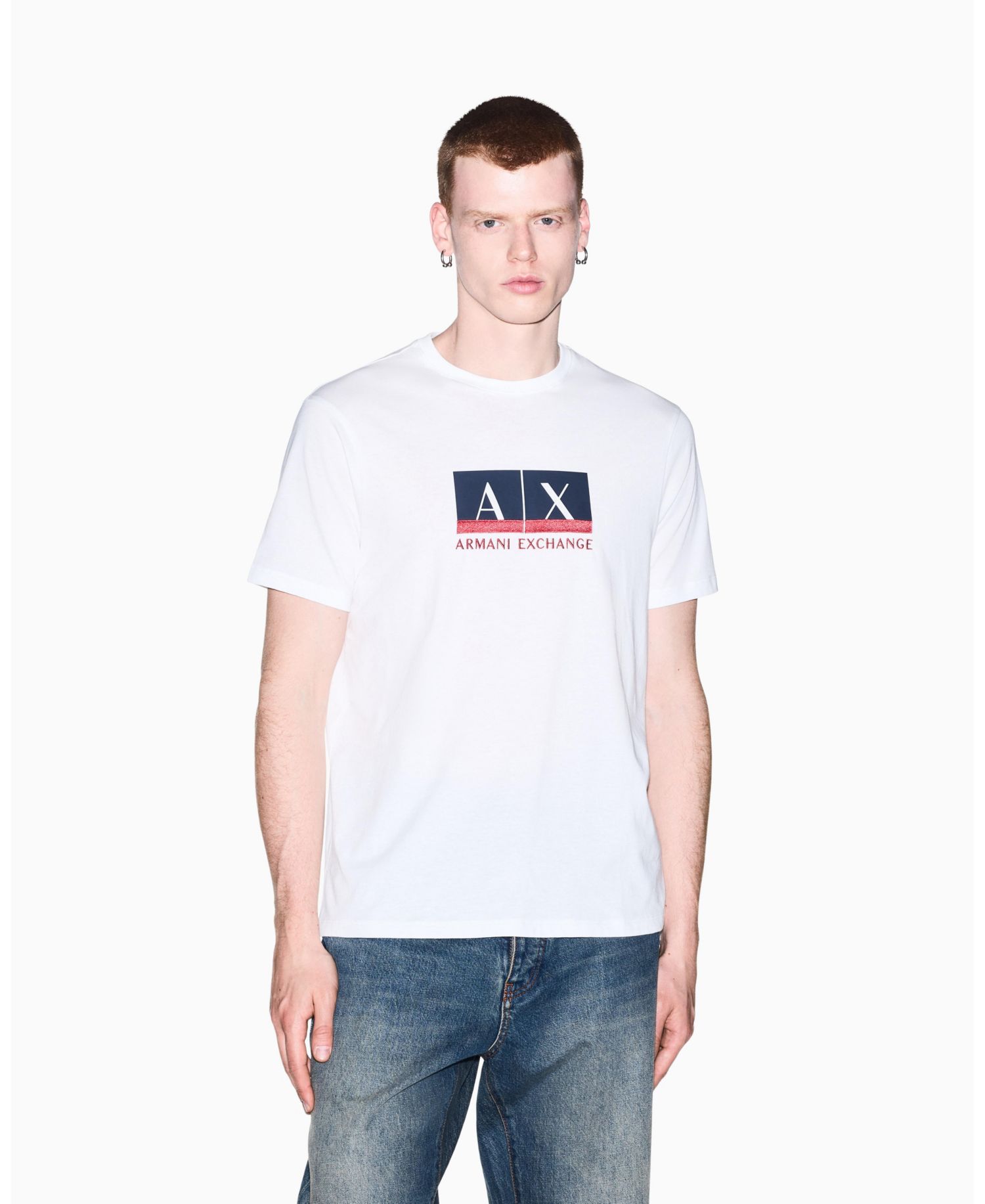 Men's Short Sleeve Metallic Box Logo Slim Fit T-Shirt
