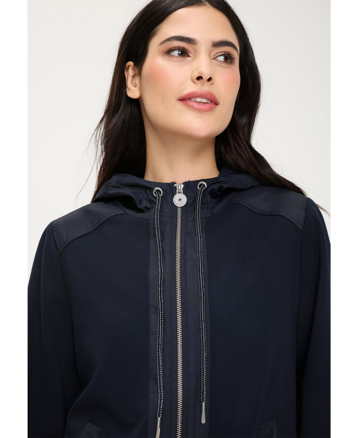 Women's Mixed Media Hooded Jacket