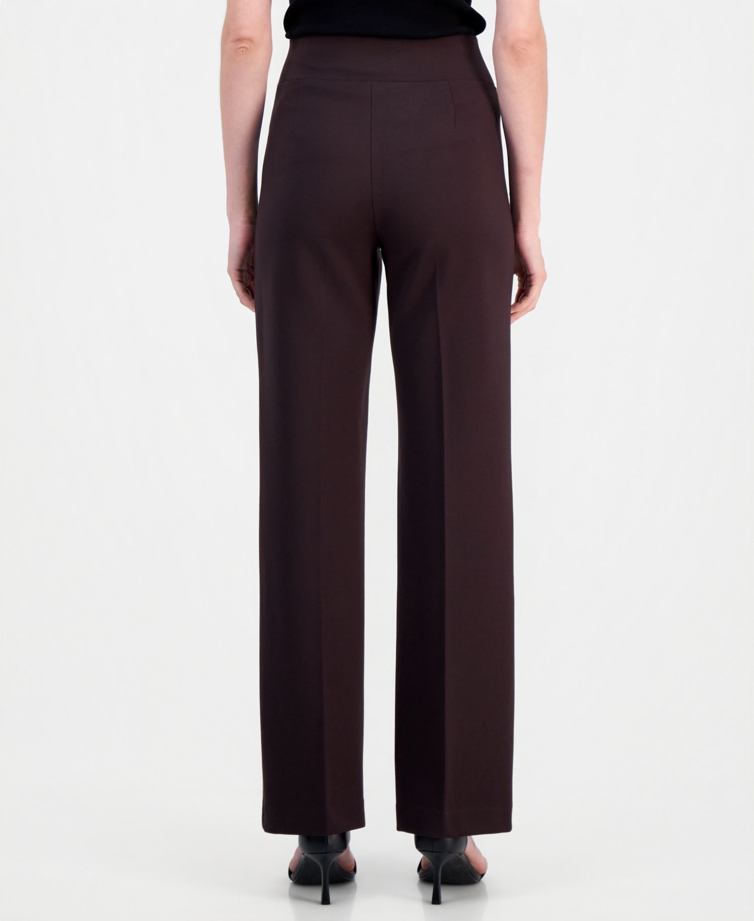Petite High Rise Pull-On Wide-Leg Pants