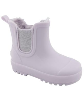 Kid's Faux Fur Lined Chelsea Waterproof Rain Boots