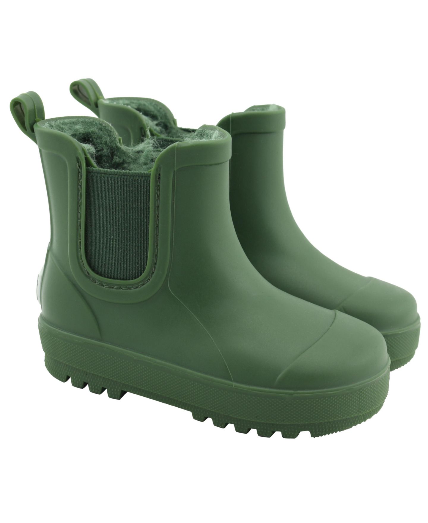 Детские ботинки BEARPAW Faux Fur Lined Chelsea Waterproof Rain Boots, цвет: Тёмно-зелёный — фото 2