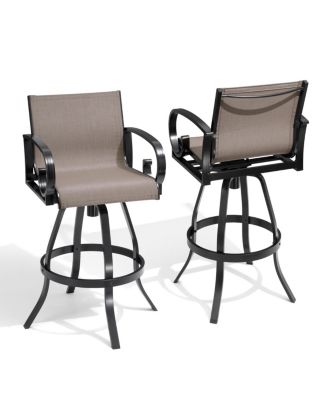 Outdoor Patio Sunbrella Fabric Swivel Aluminum Bar Stools