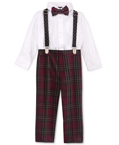 Nautica 4-Pc. Bow Tie, Suspenders, Shirt Bodysuit & Pants Set, Baby Boys (0-24 months)