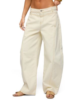Women's Gili Contrast Stitch Low Rise Barrel Jeans