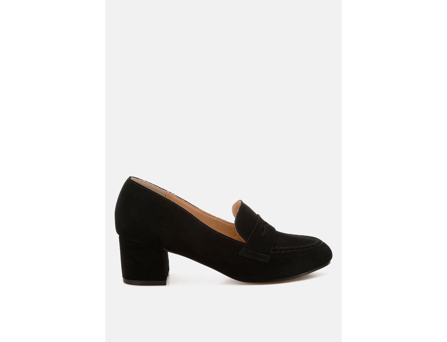 Женские туфли Rag & Co Astra Block Heel Genuine Suede, цвет: Чёрный — фото 4