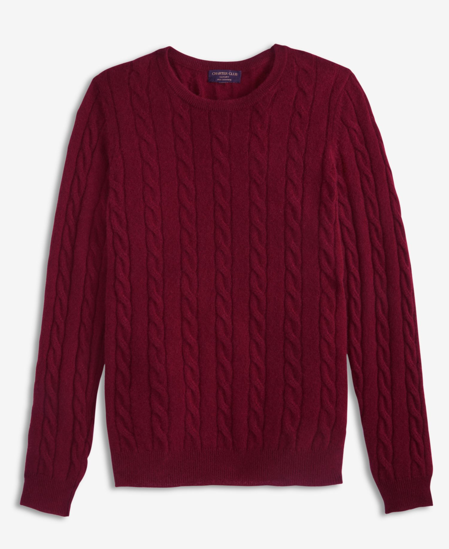 Petite Cable-Knit Crewneck 100% Cashmere Sweater