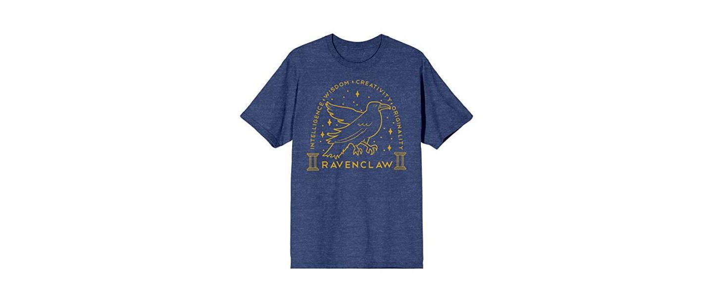 Мужская футболка Harry Potter Ravenclaw Crest Gold Line Art Navy Heather T-shirt-XXL, цвет: Синий — фото 7