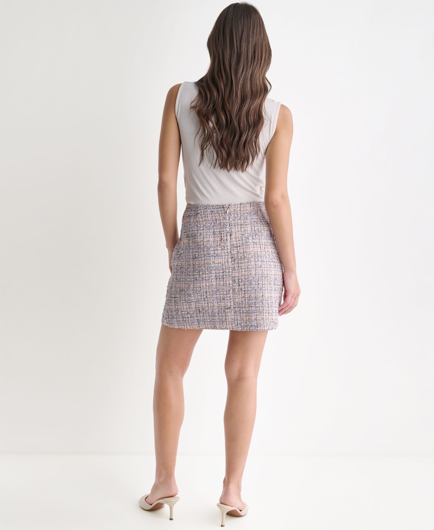 Женская юбка BCBG Metallic Accent Tweed Mini, цвет: Разноцветный — фото 5