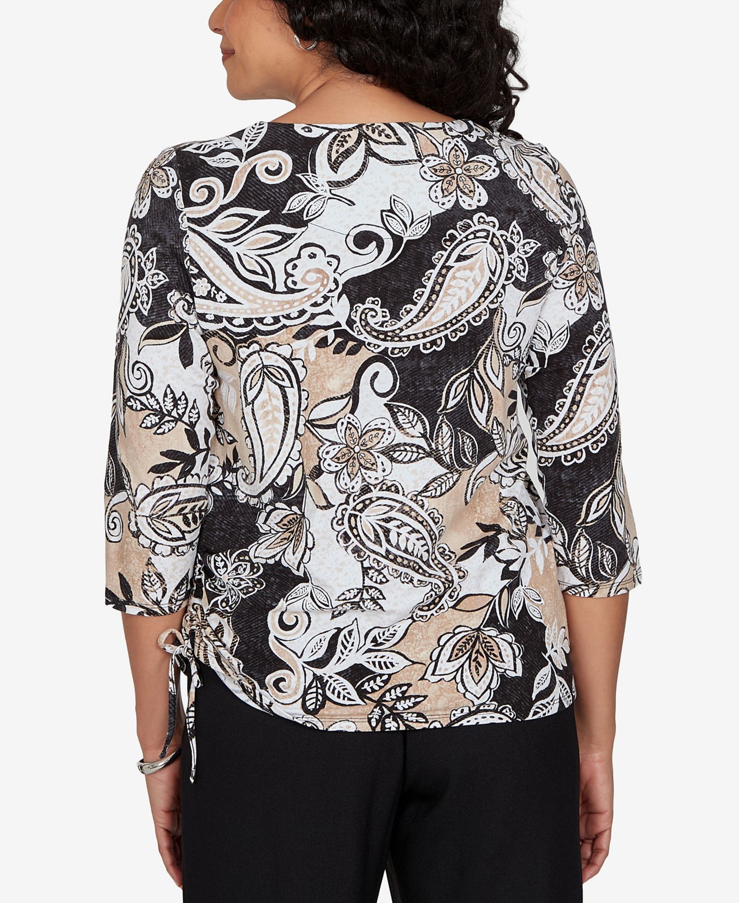 Petite Paisley Neutrals Knit Top