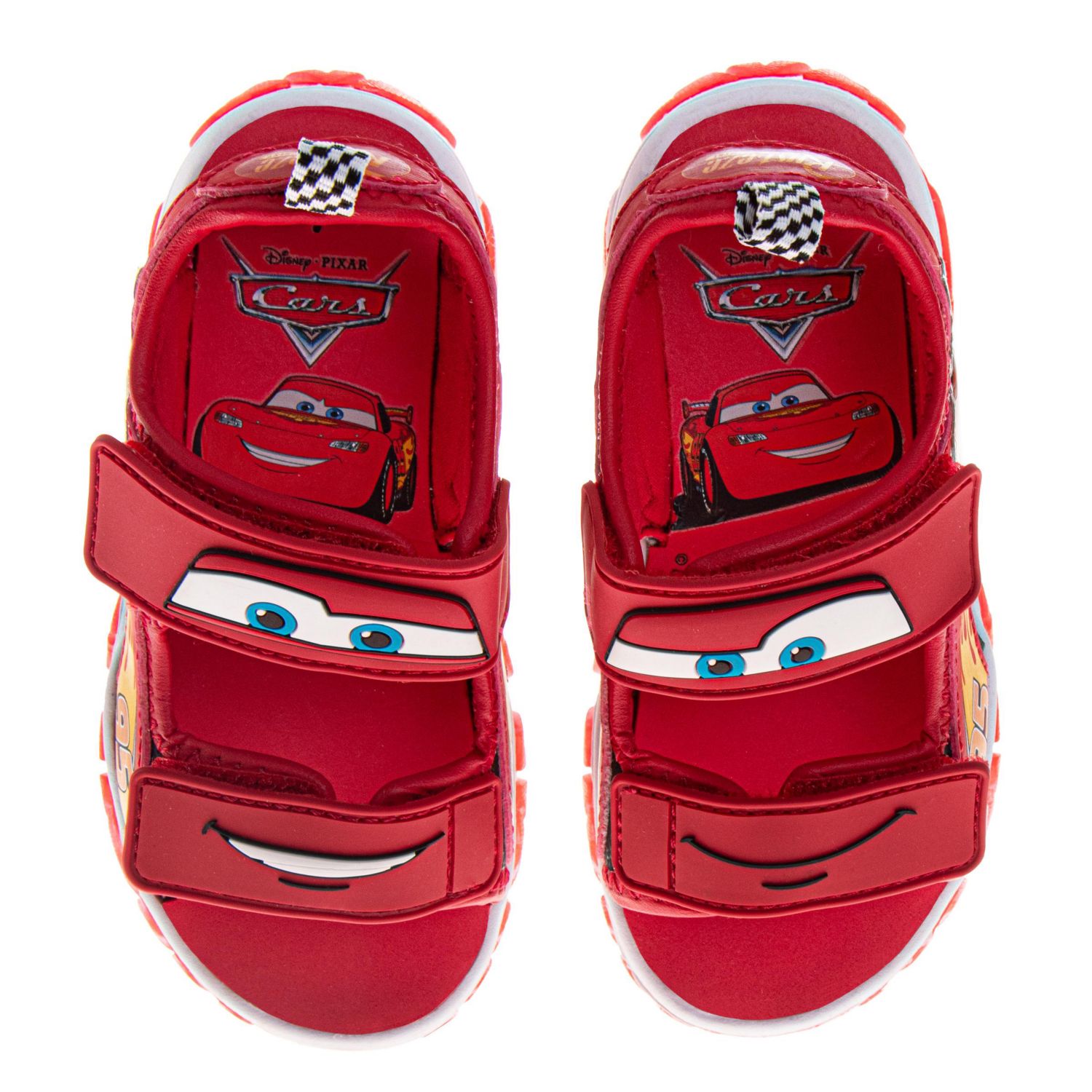 Little Boys Pixar Cars Open-Toe Light-Up Sport Sandals, Hook and Loop Outdoor Sandals Featuring Lightning McQueen (Toddler/Little Kid)