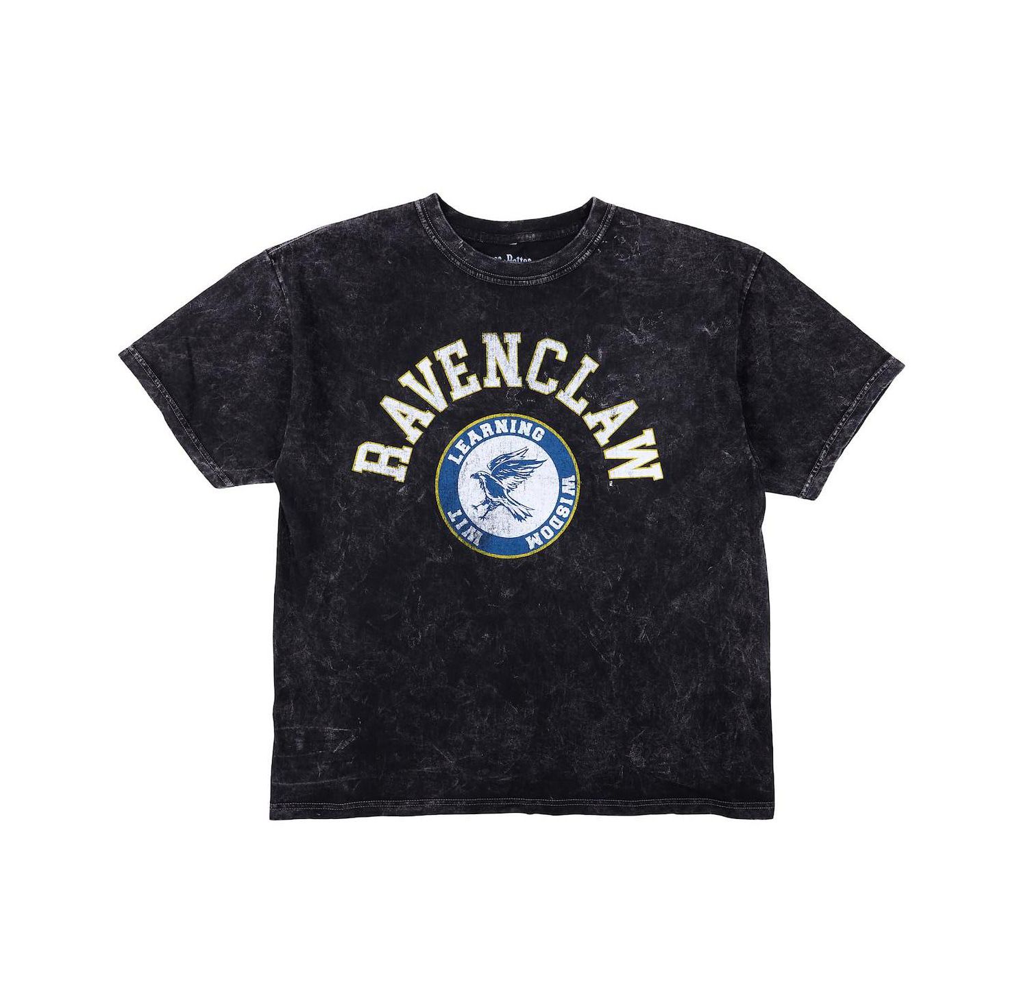 Men's Ravenclaw Varsity Black Vintage Mineral Wash Crew Neck Short Sleeve T-shirt