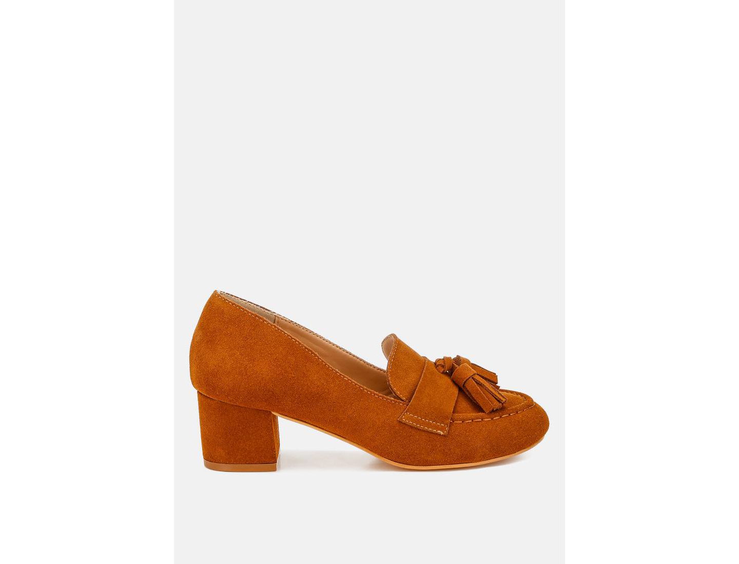 Женские туфли Rag & Co Aloha Tassels Detail Suede, цвет: Рыжевато-коричневый — фото 4