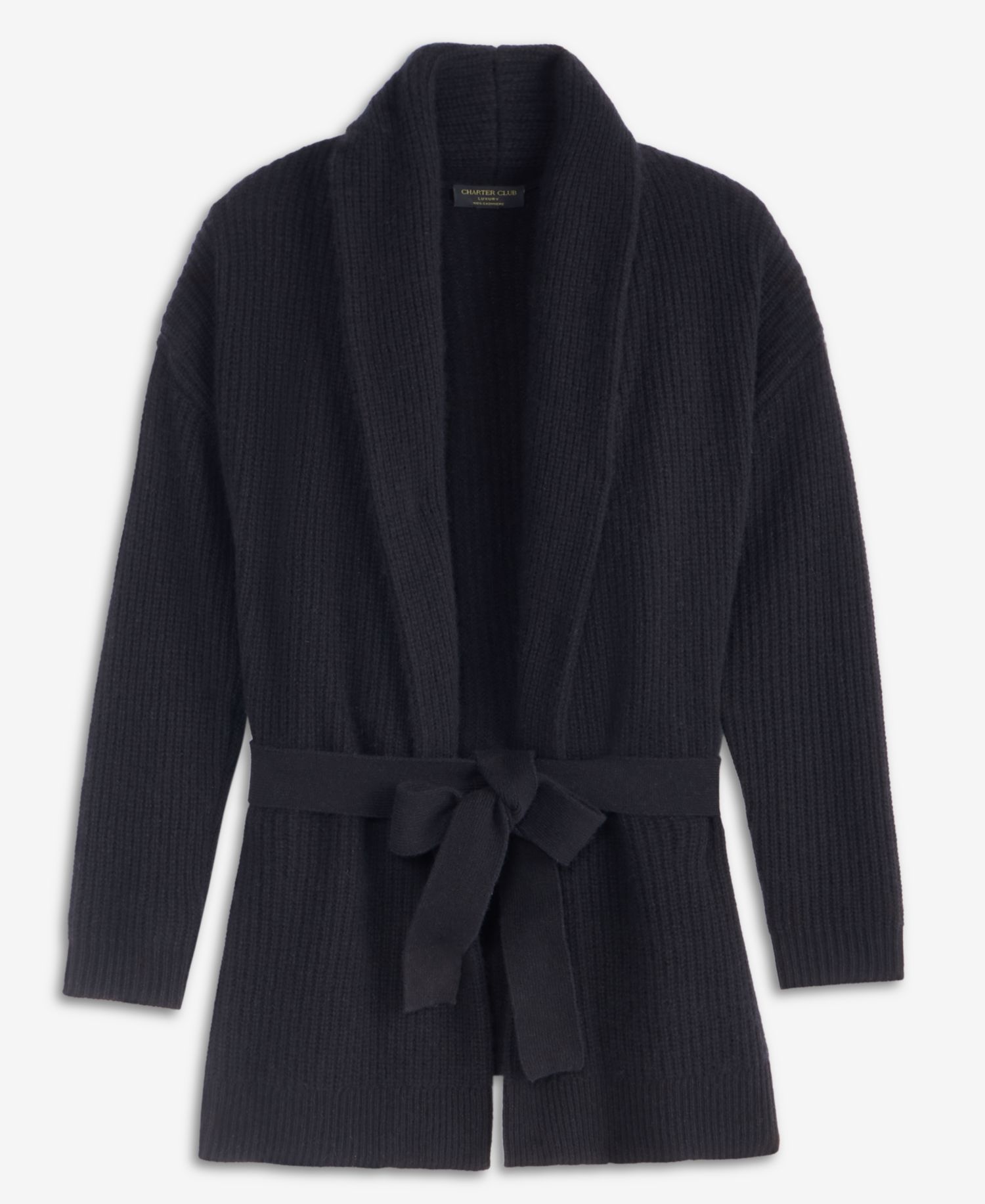 Women's 100% Cashmere Drop Shoulder Shawl-Collar Cardigan