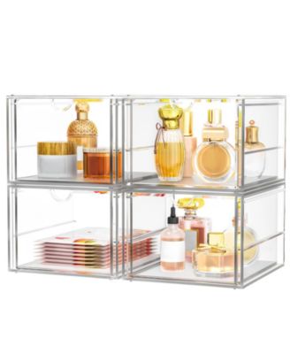 Versatile Makeup Organizer Drawer Transparent Desktop Storage 4 Drawers