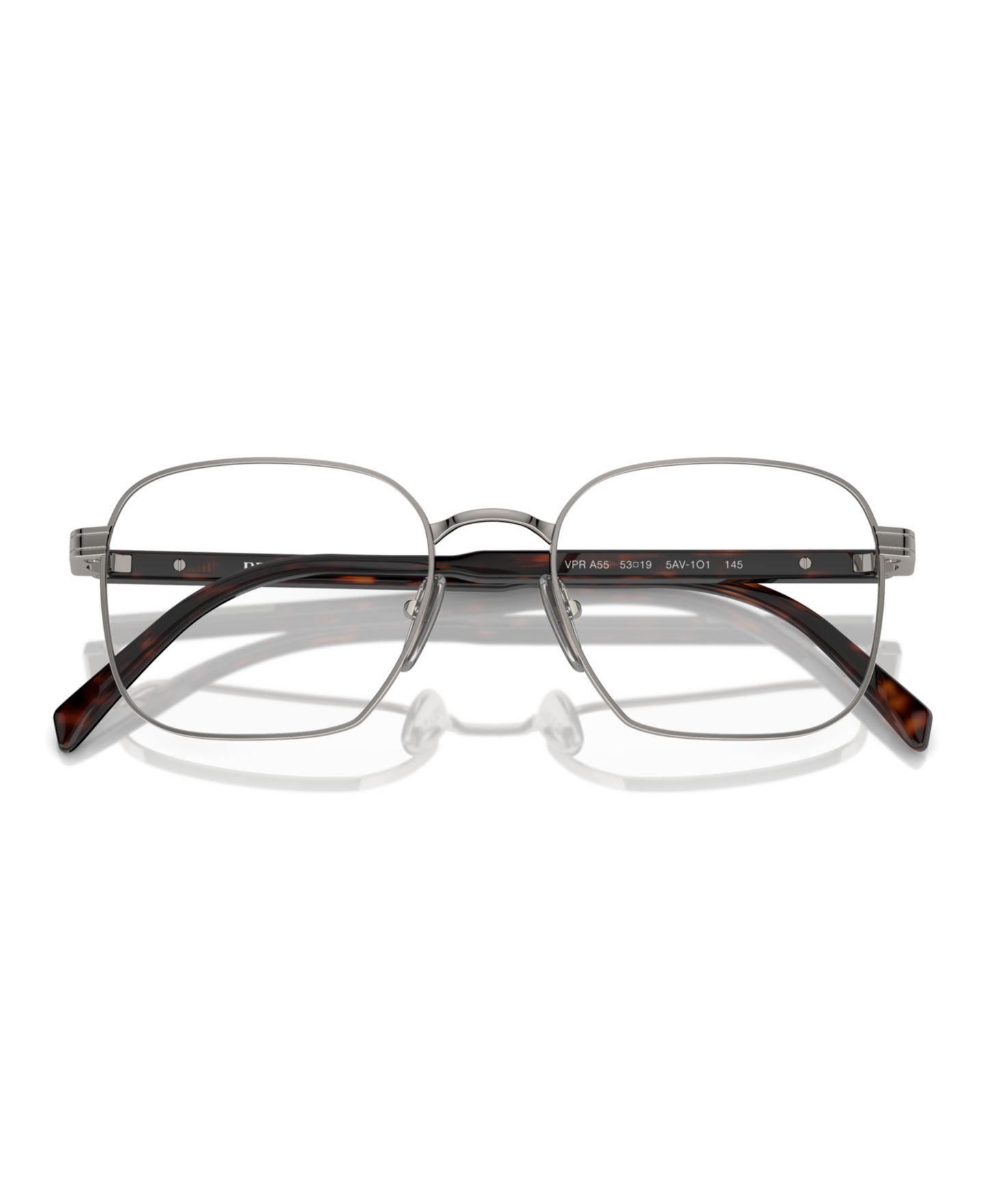 Мужские очки PRADA Man Rectangle Metal PR A55V Eyeglasses, цвет: Графитовый металлик — фото 3