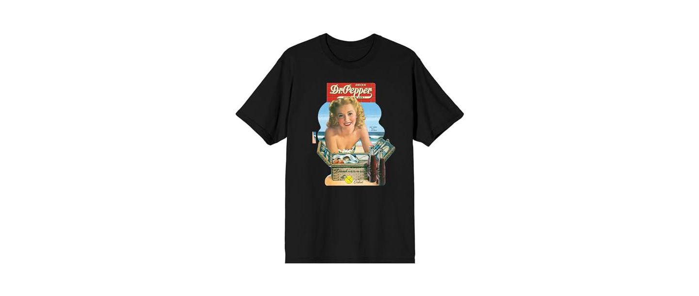 Мужская футболка Dr. Pepper Vintage Advertisement Black Short Sleeve Tee-Small, цвет: Чёрный — фото 3