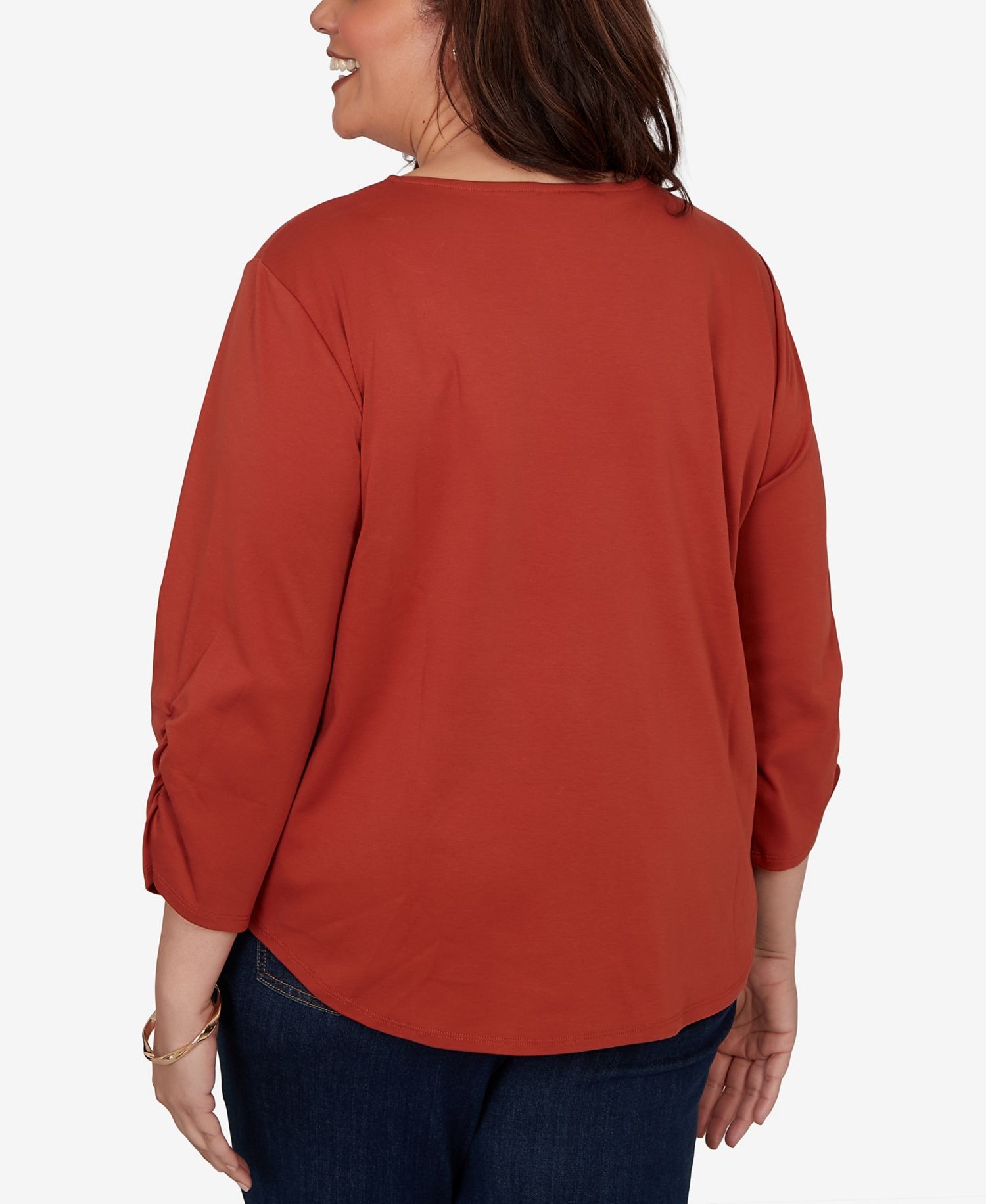 Plus Size Tossed Floral Butterfly Top