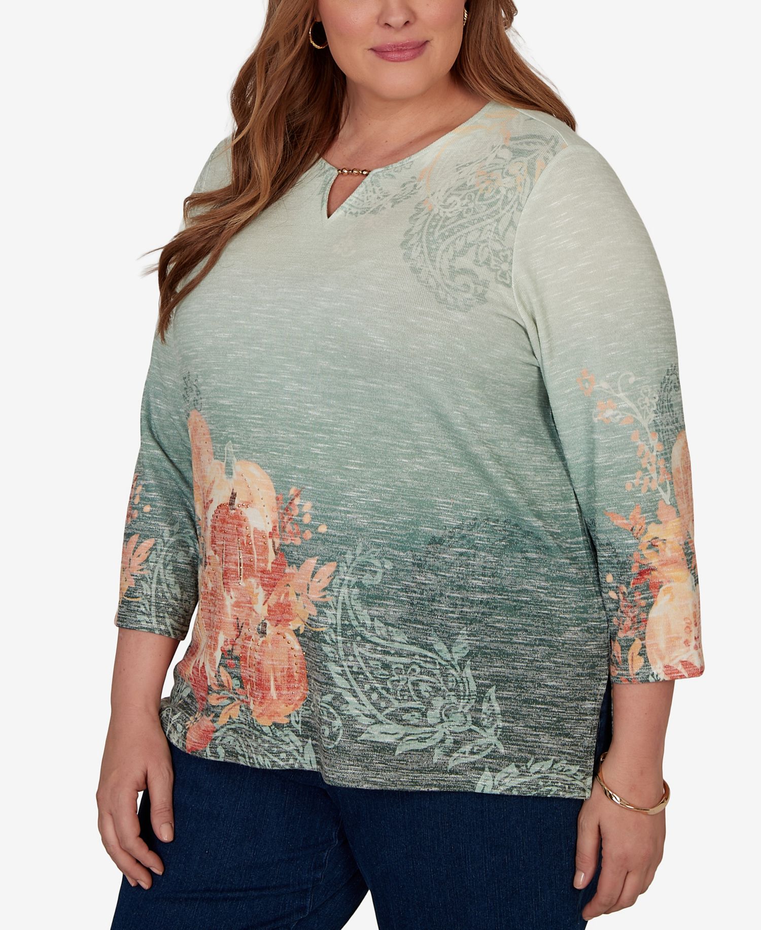 Plus Size Watercolor Pumpkin Patch Top