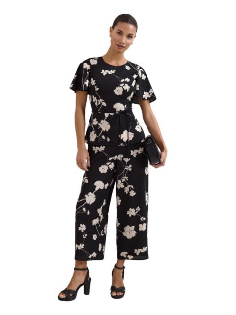 Женский комбинезон Phase Eight Jolie Floral Jumpsuit, цвет: Чёрный / Слоновая кость