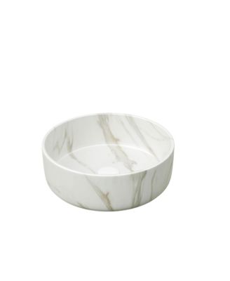 14 Inch Round Ceramic Vessel Bathroom Sink with Stone Pattern No Faucet No Cabinet
