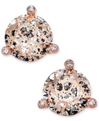 kate spade new york - Rose Gold-Tone Crystal and Stone Stud Earrings