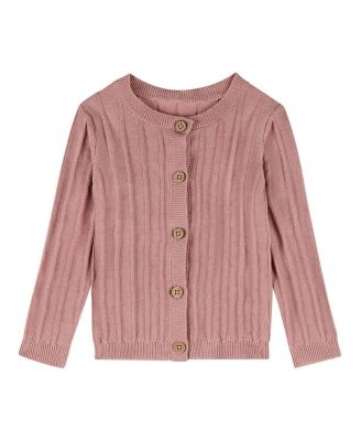 Baby Girls 3D Knit 100 percentage Cotton Ribbed Long-Sleeve Cardigan