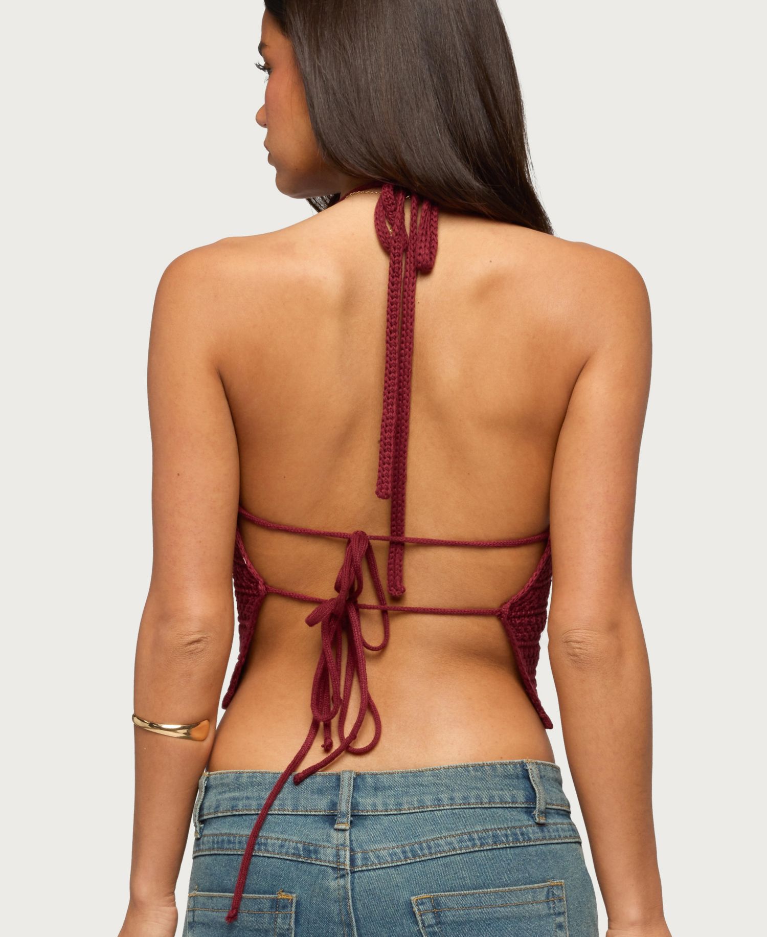 Women's Backless Coastal Charm Crochet Top