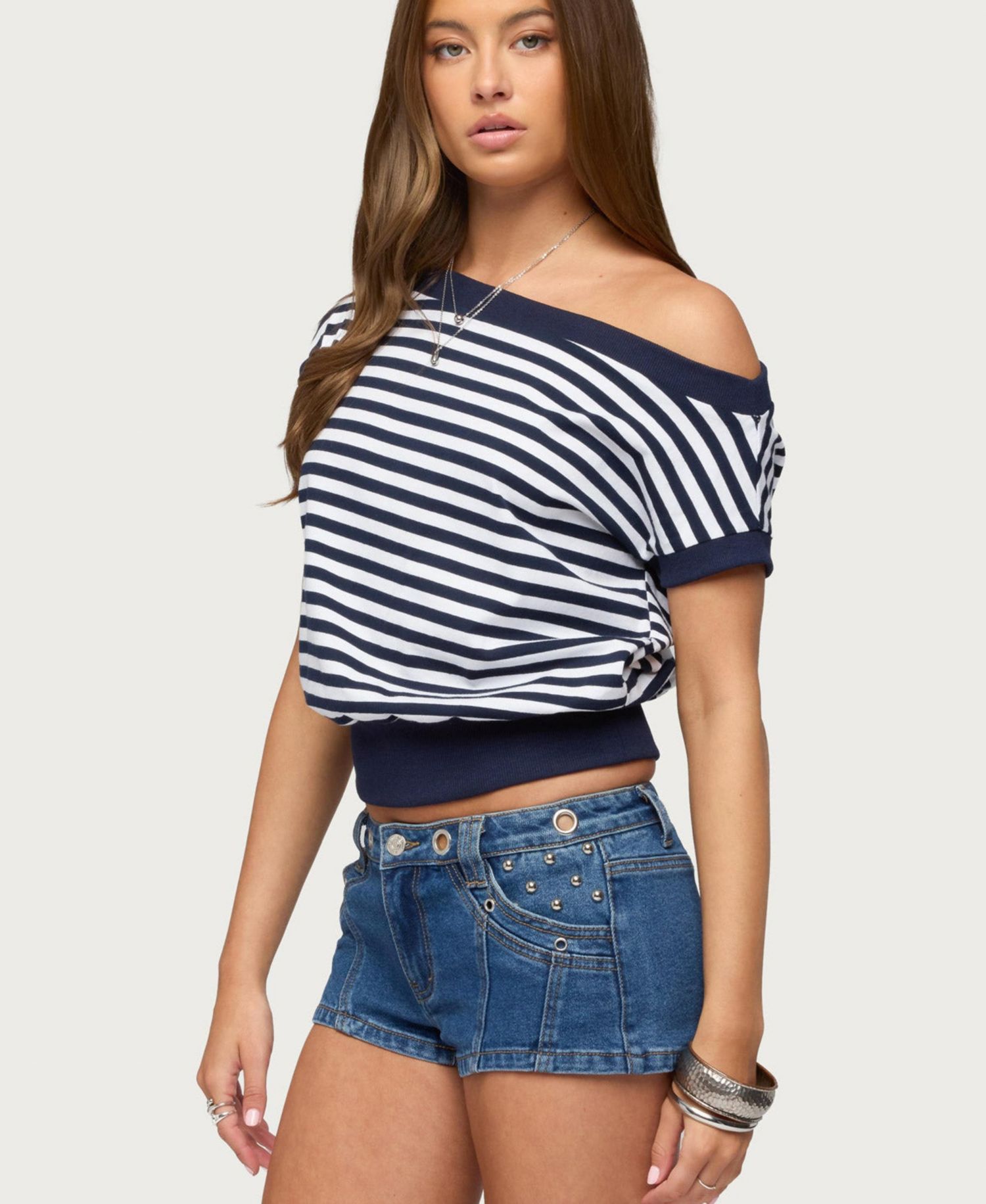 Women's Philly Striped Off Shoulder Top