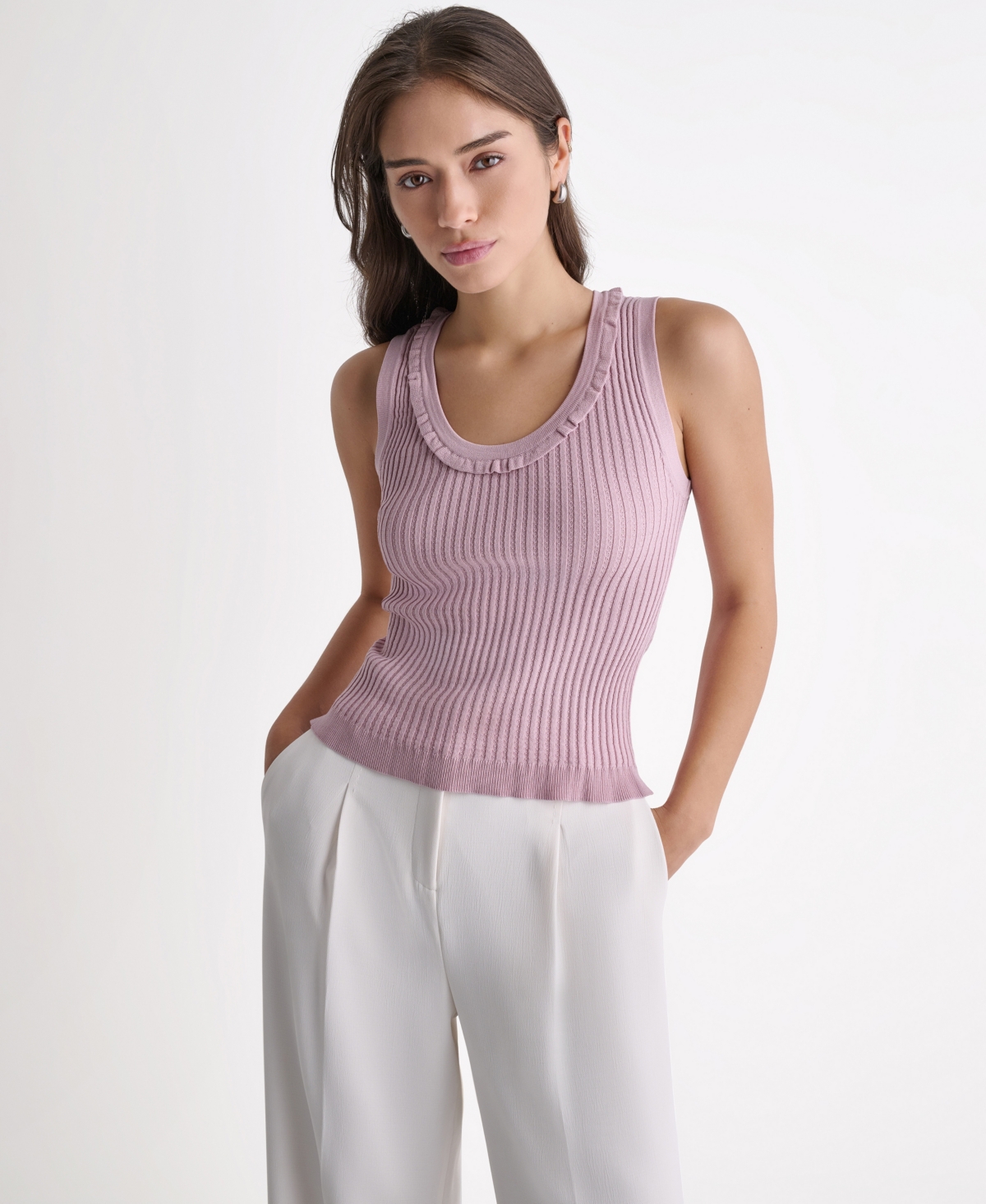 Bcbg Women's Sleeveless Scoop Neck Knit Top