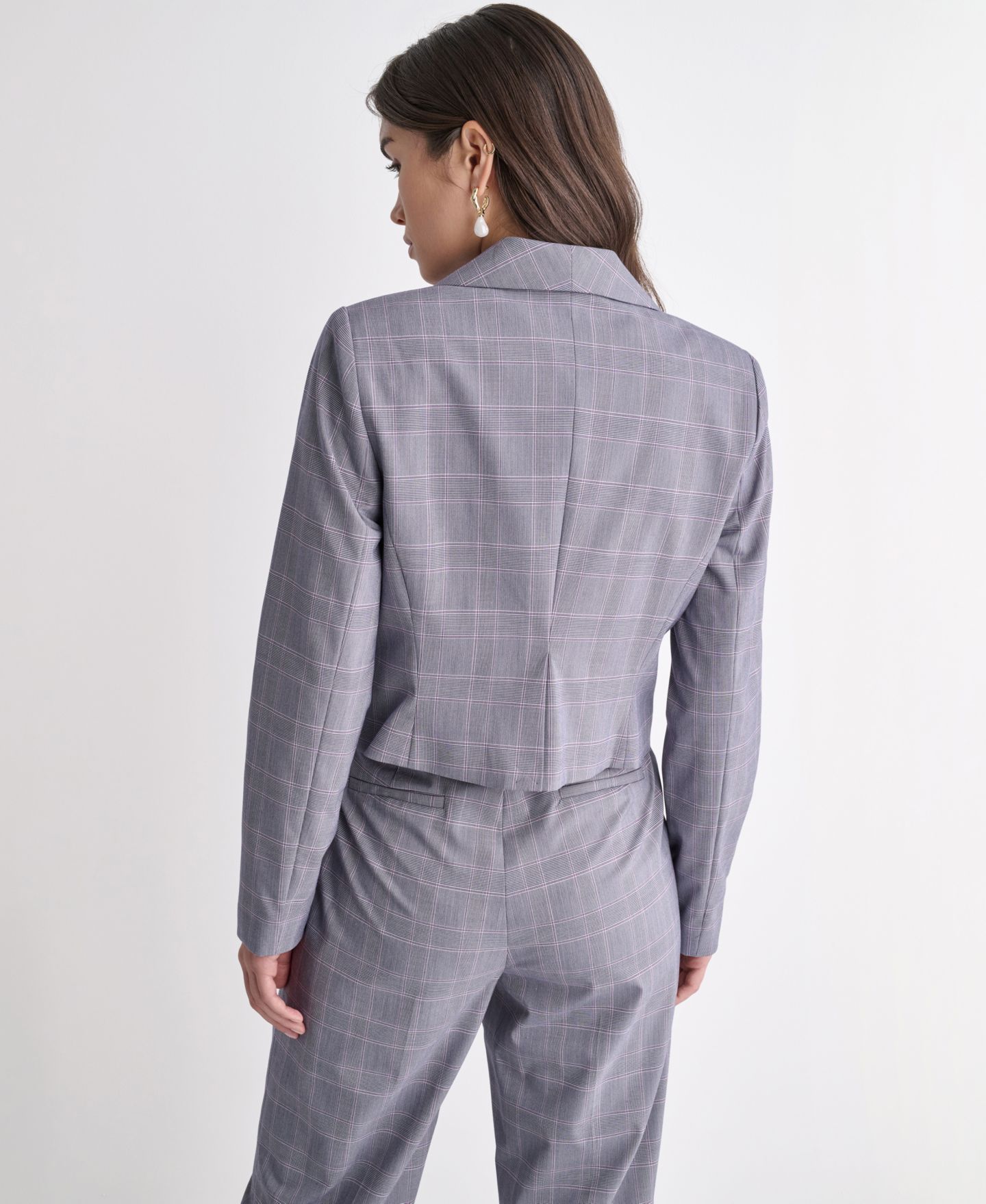 Женский пиджак BCBG Ruffle-Front Blazer, цвет: Орхидея теневой разноцветный — фото 4
