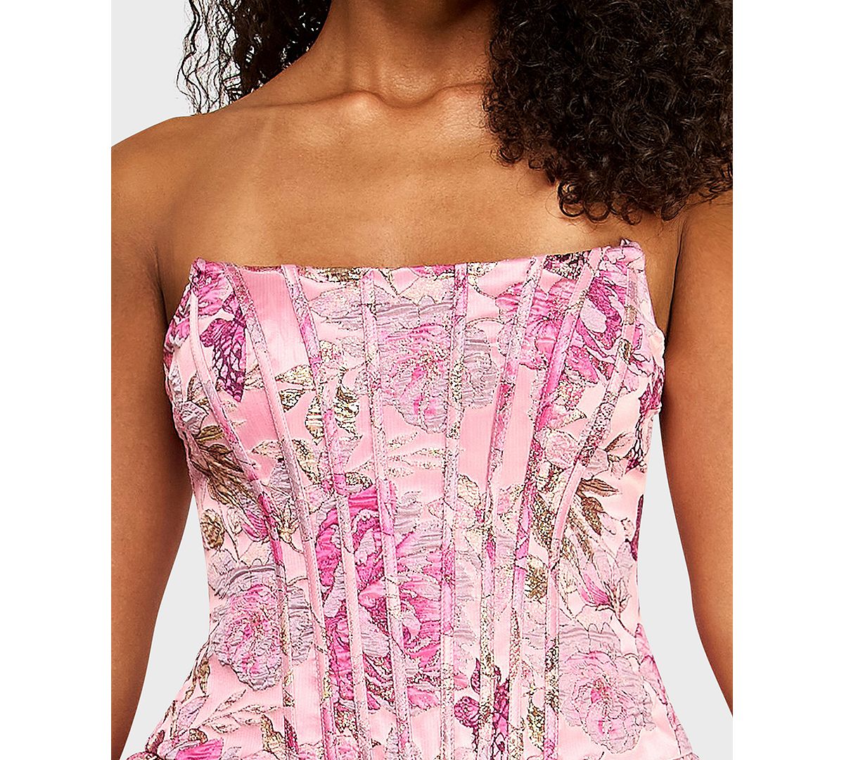 Alex & Sophia Juniors' Strapless Jacquard Dress view 3 — MAYCSS fashion products
