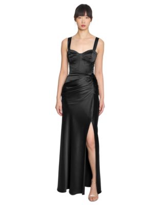Women's Strappy Bustier Corset Detail Gown