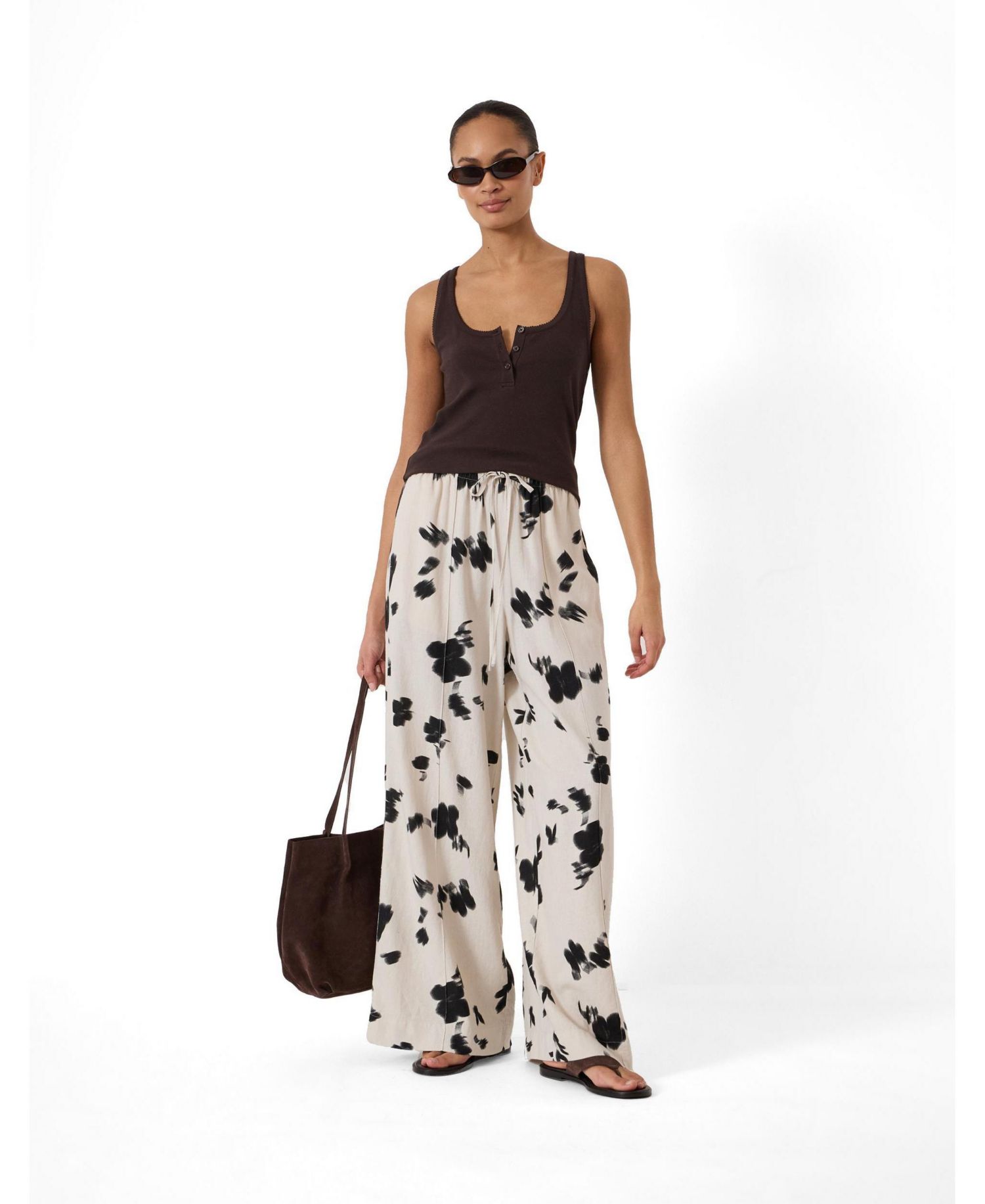 Women's Petunia Linen Blend Wide Leg Trousers