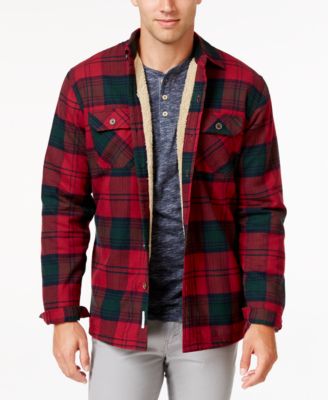 mens flannel shirt jacket with hood