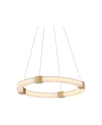  Talno  Gold and Faux Alabaster LED Ring Chandelier