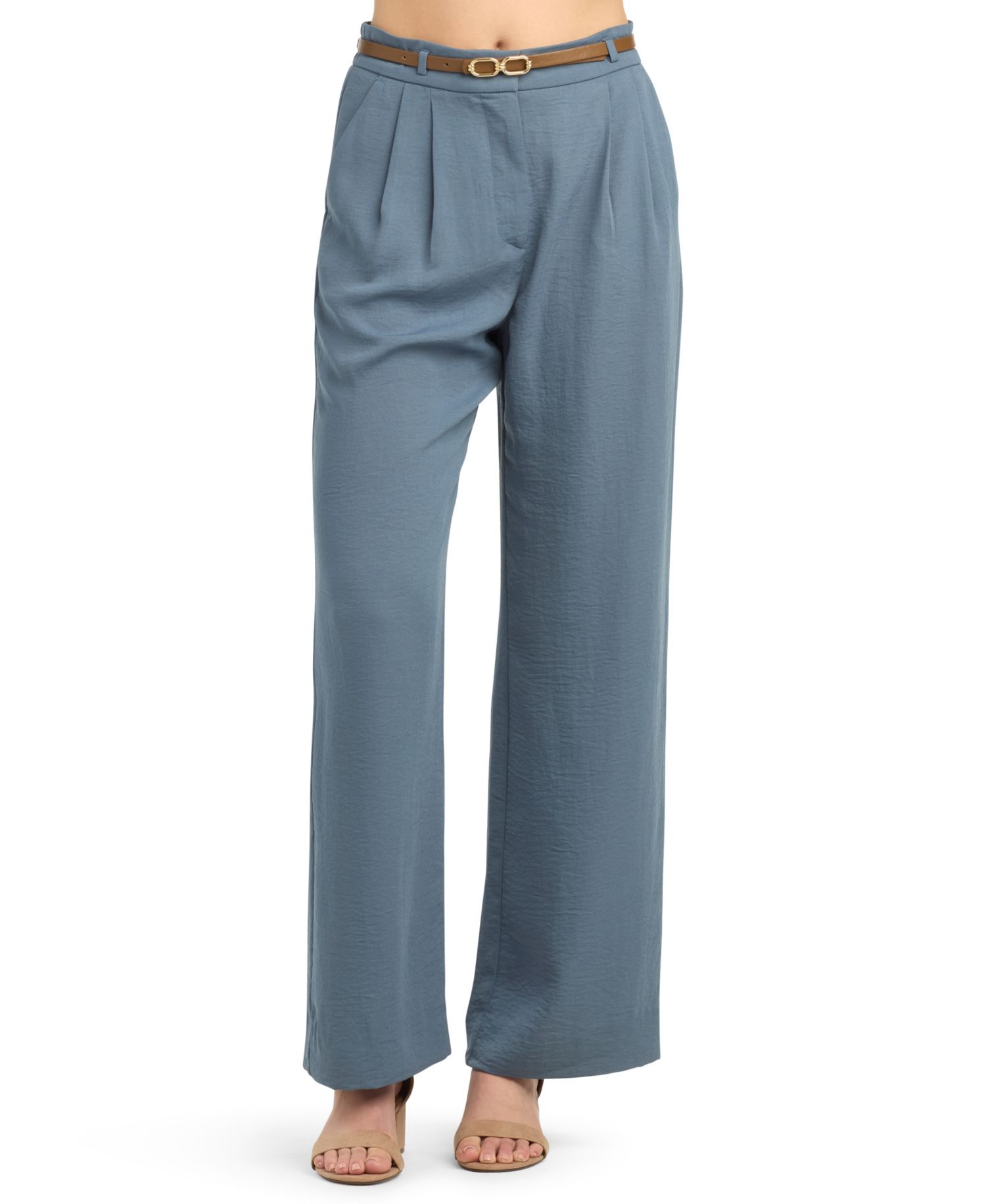 Juniors' Pleated Wide-Leg Pants