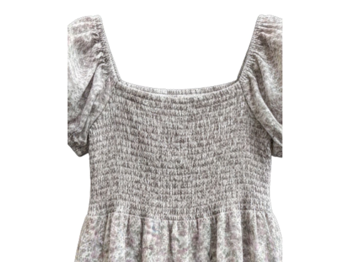 Платье With Jules Short-Sleeve Print Square Neck для девочек, цвет: Меланжевый серый — фото 3
