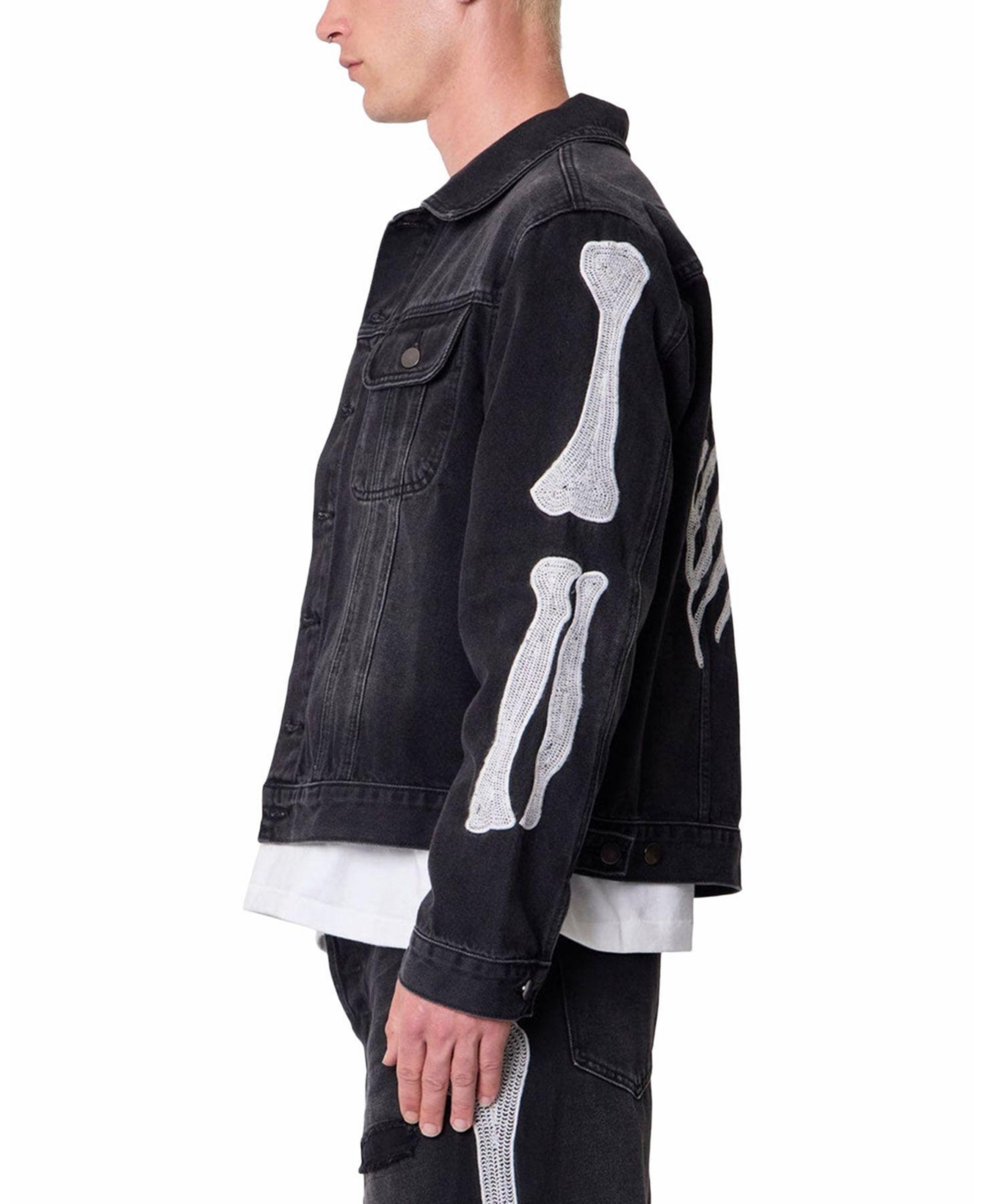 mnml Men's Raw Skeleton Trucker Jacket