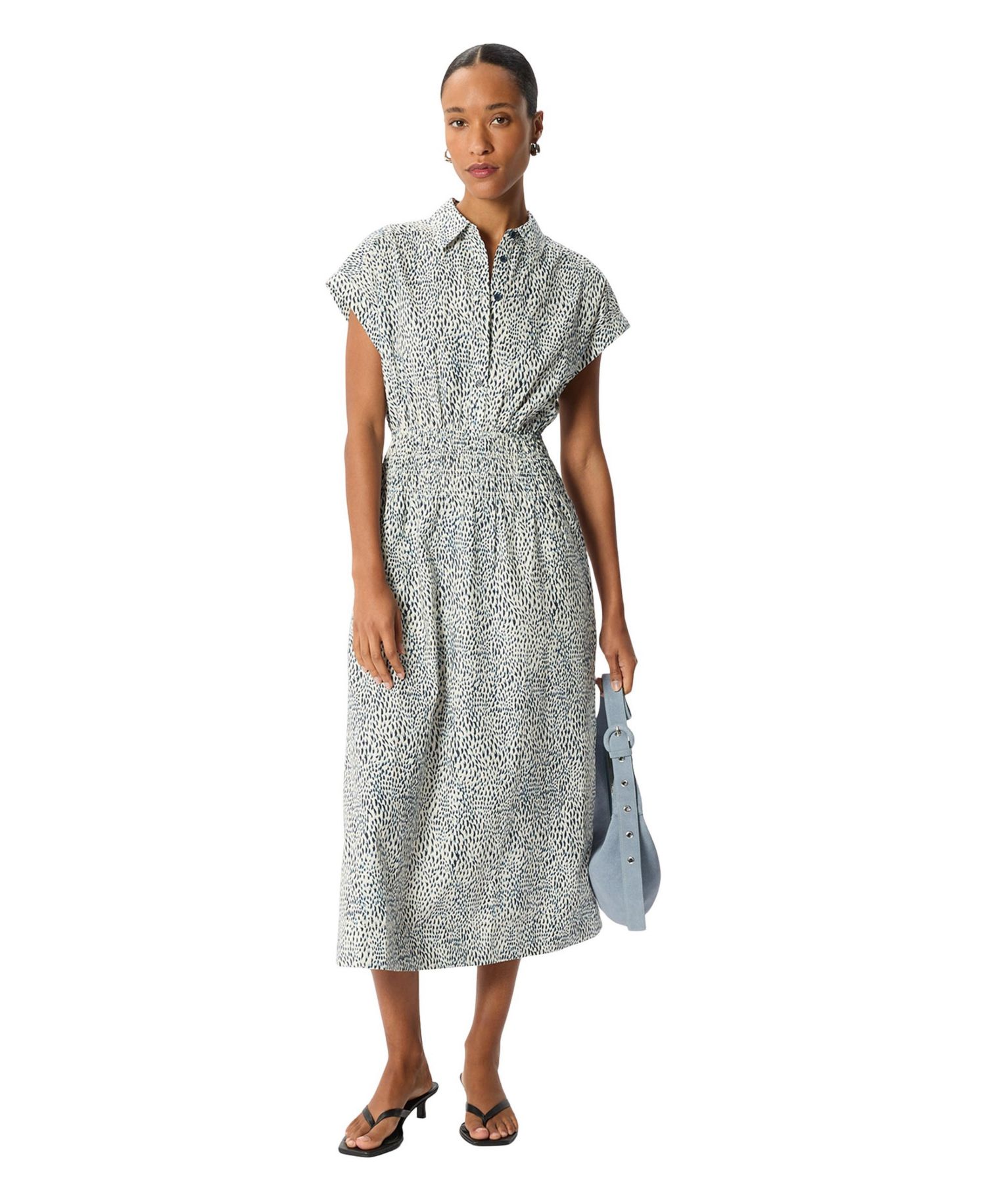 Women's Flecked Animal Collared Dress