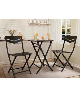 Corporation Indoor or Outdoor 3-Piece Bistro Set Folding Table and Chairs Patio Seating