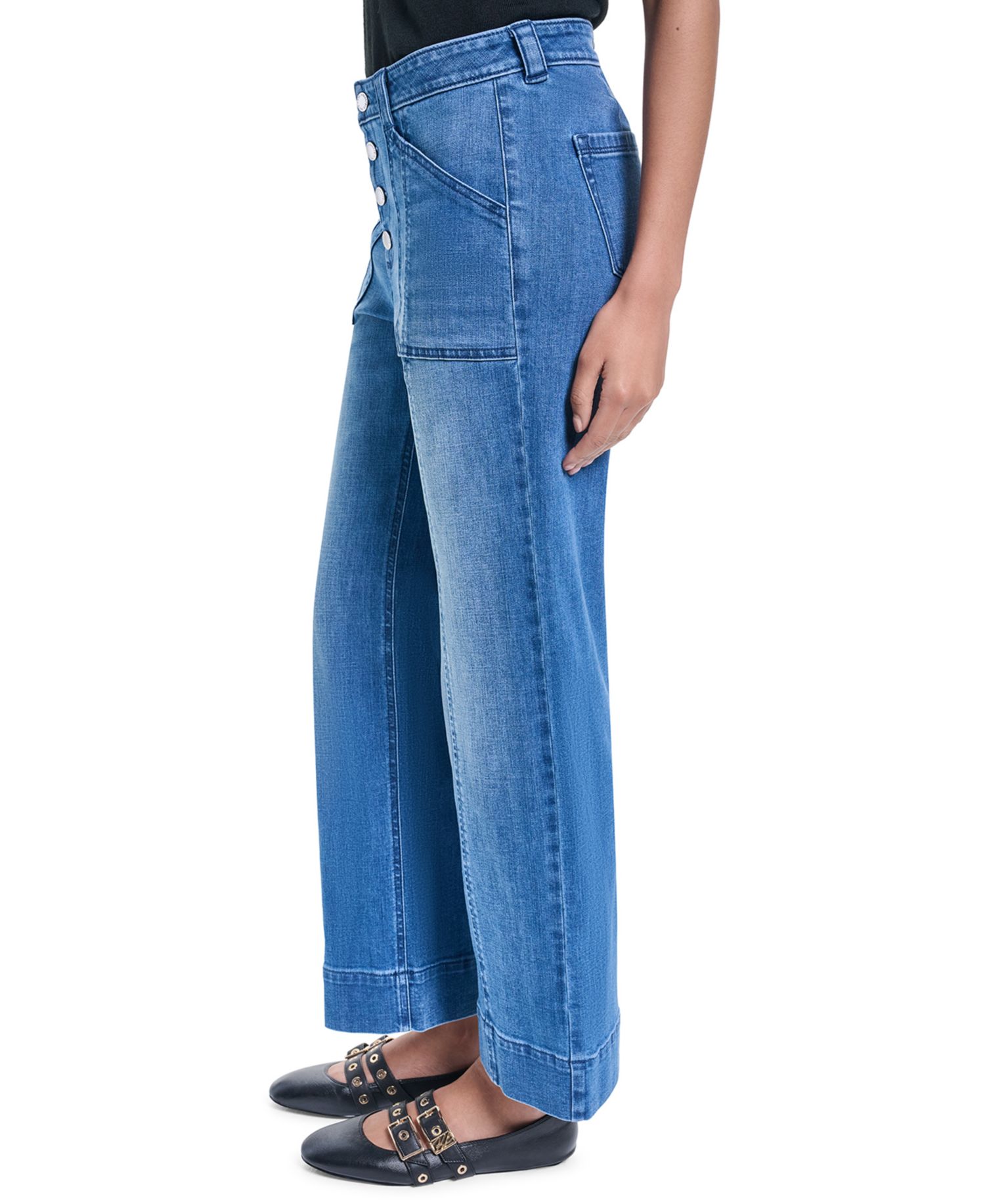 Petite Button-Fly Jeans