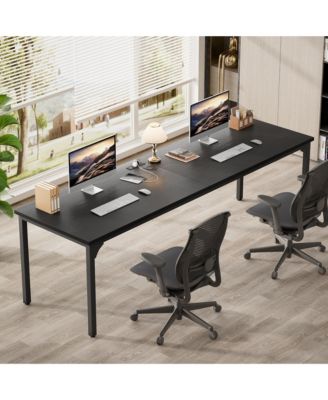 78.8'' W Rectangle Computer Desk, Wood Top Study Workstation