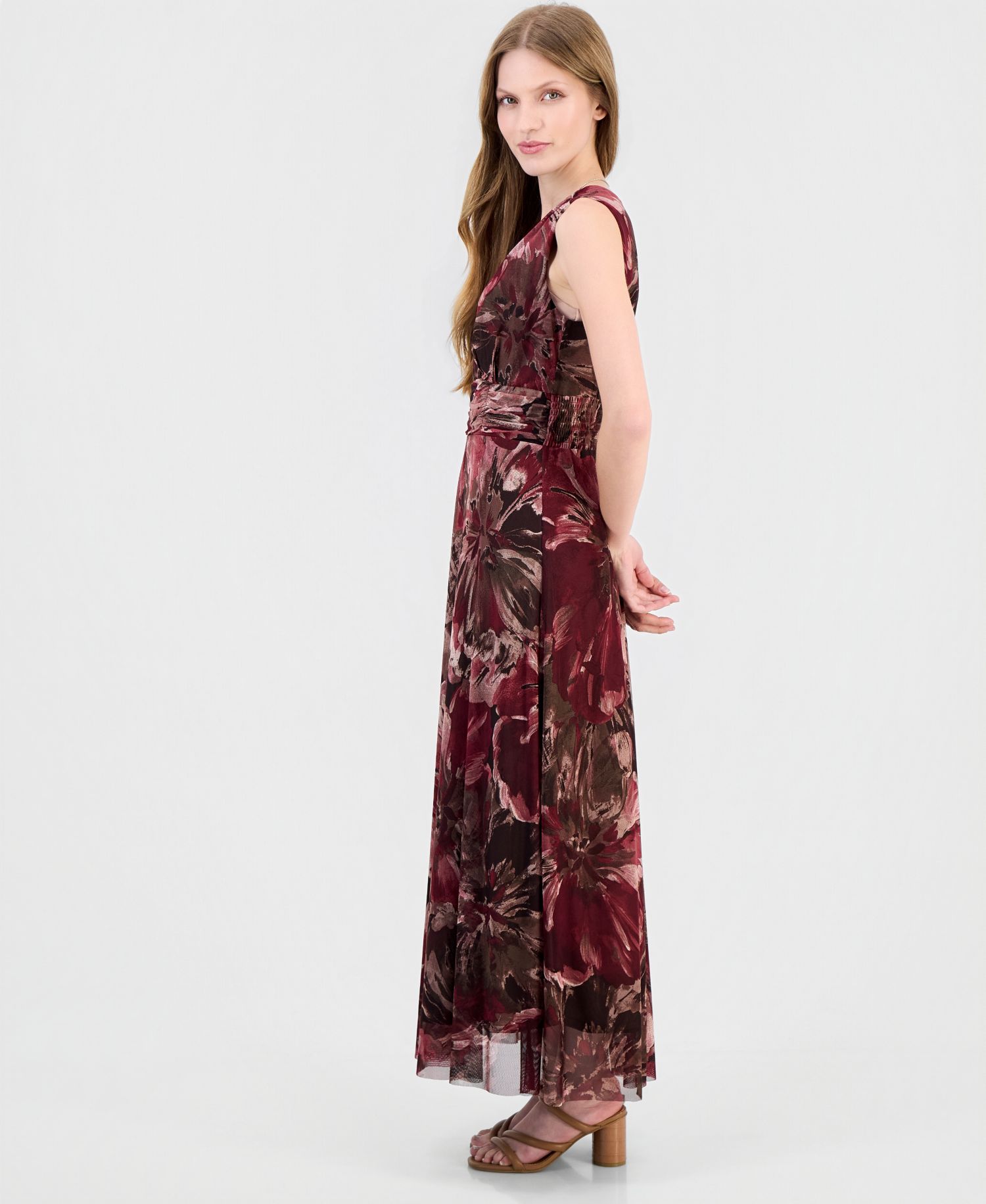 Women's Printed Surplice-Neck Maxi Dress
