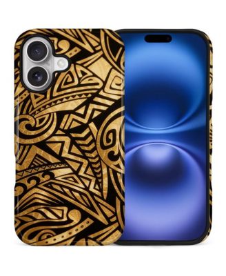 Military Grade Dual Layer iPhone Case, Golden Tribal Armor Shockproof Anti-Slip Durable Protective Phone Cover