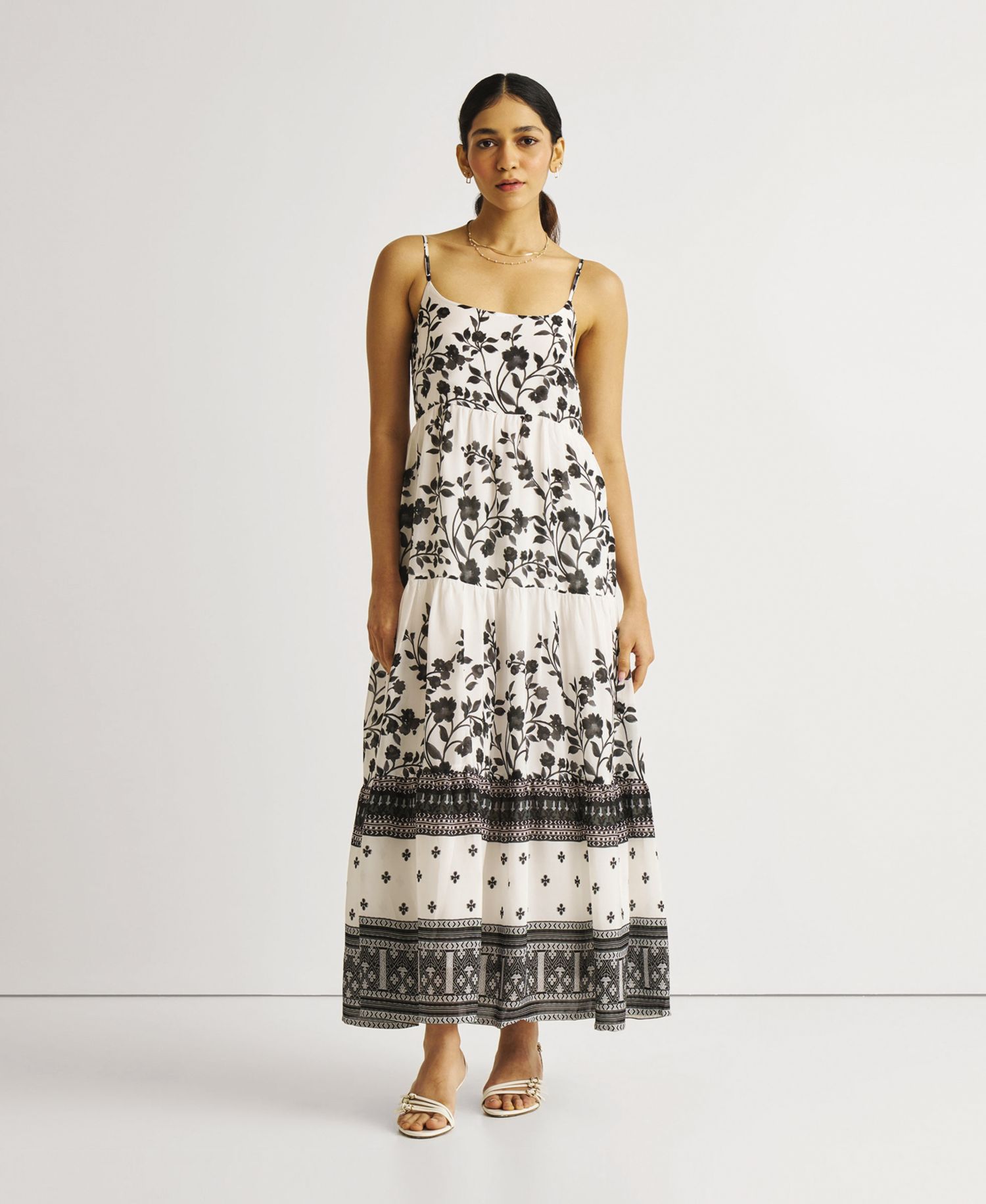 Women's Strappy Tiered Maxi Dress